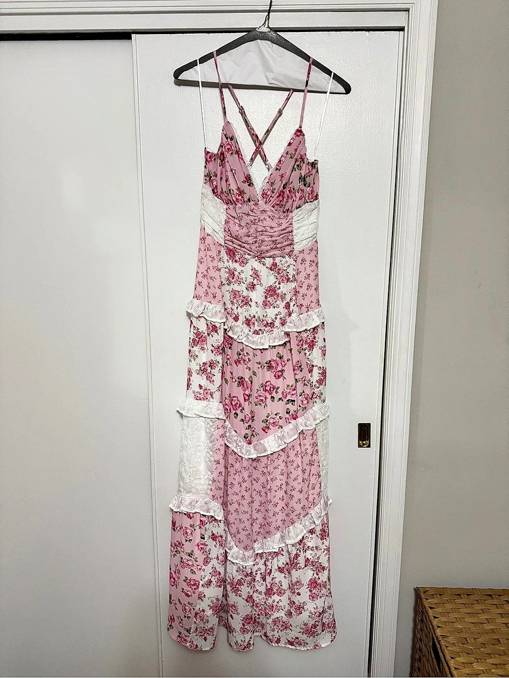 Altar’d State Adernlia Floral Maxi Dress in Pink